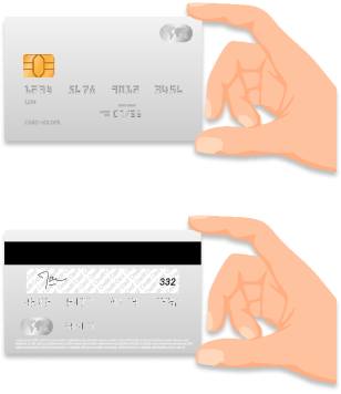 <span> <strong>Правильная кредитная карта</strong> <br>Лицевая и оборотная стороны </span>